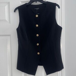 Black Vest with Gold Buttons